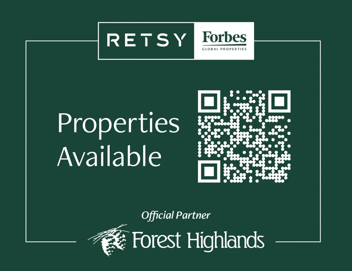 Entrance signage at Forest Highlands, the gated golf community in Flagstaff, Arizona
